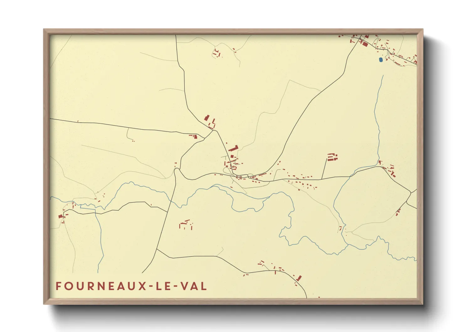 Une affiche de carte sur Fourneaux-le-Val