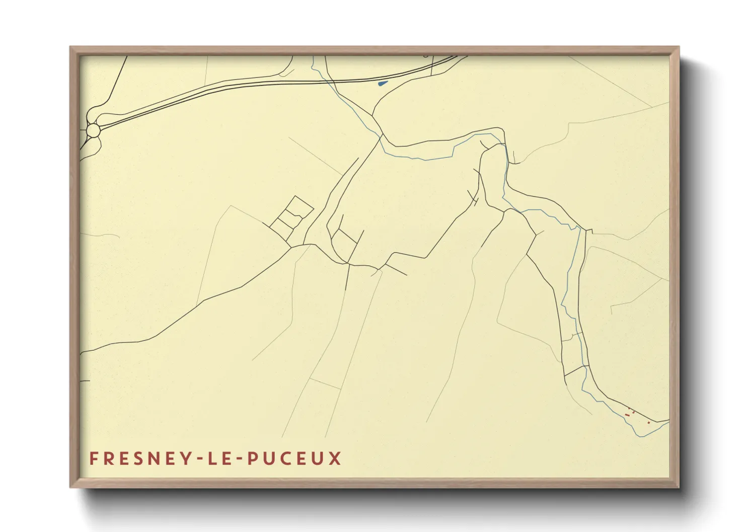 Une affiche de carte sur Fresney-le-Puceux