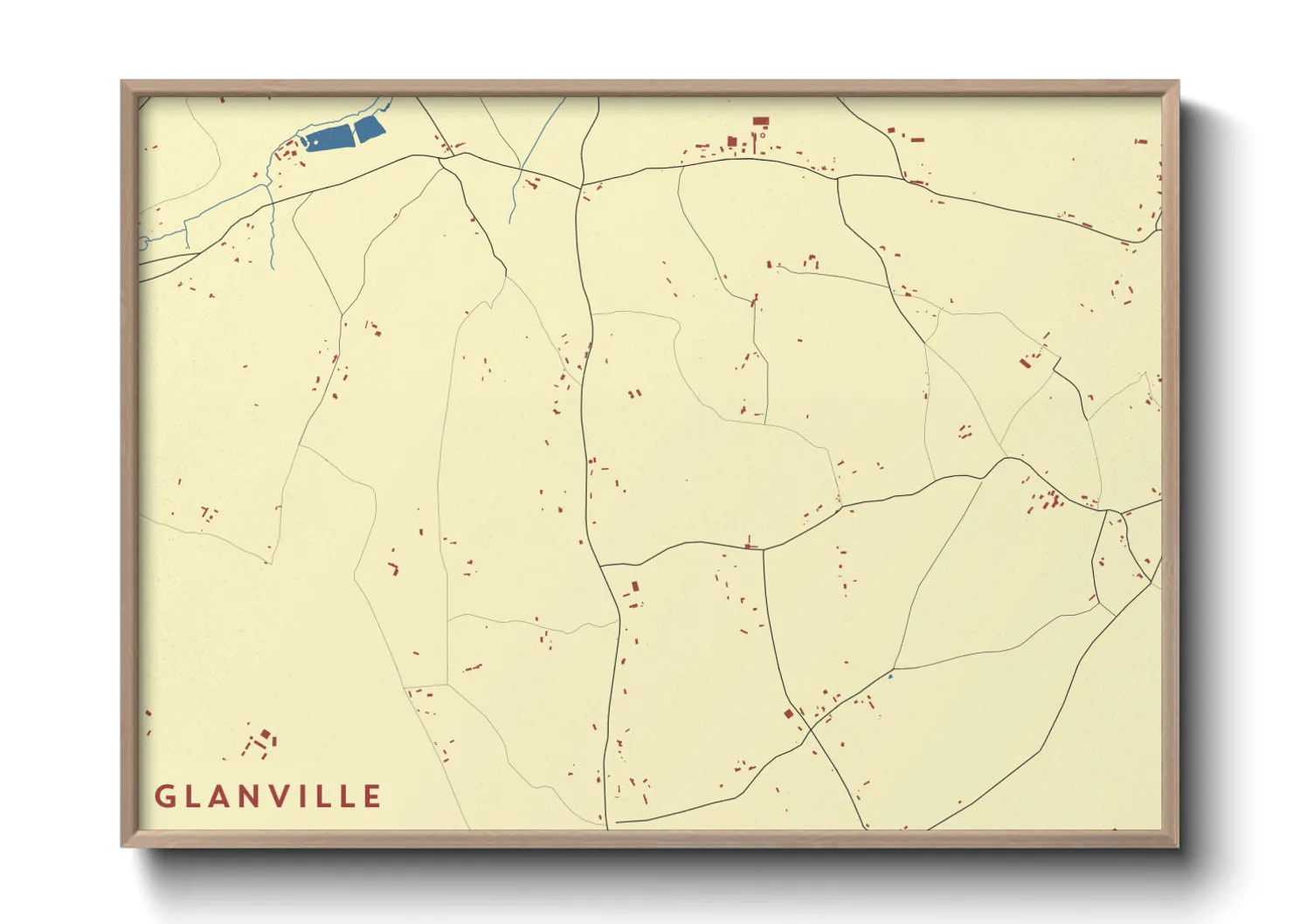Une affiche de carte sur Glanville