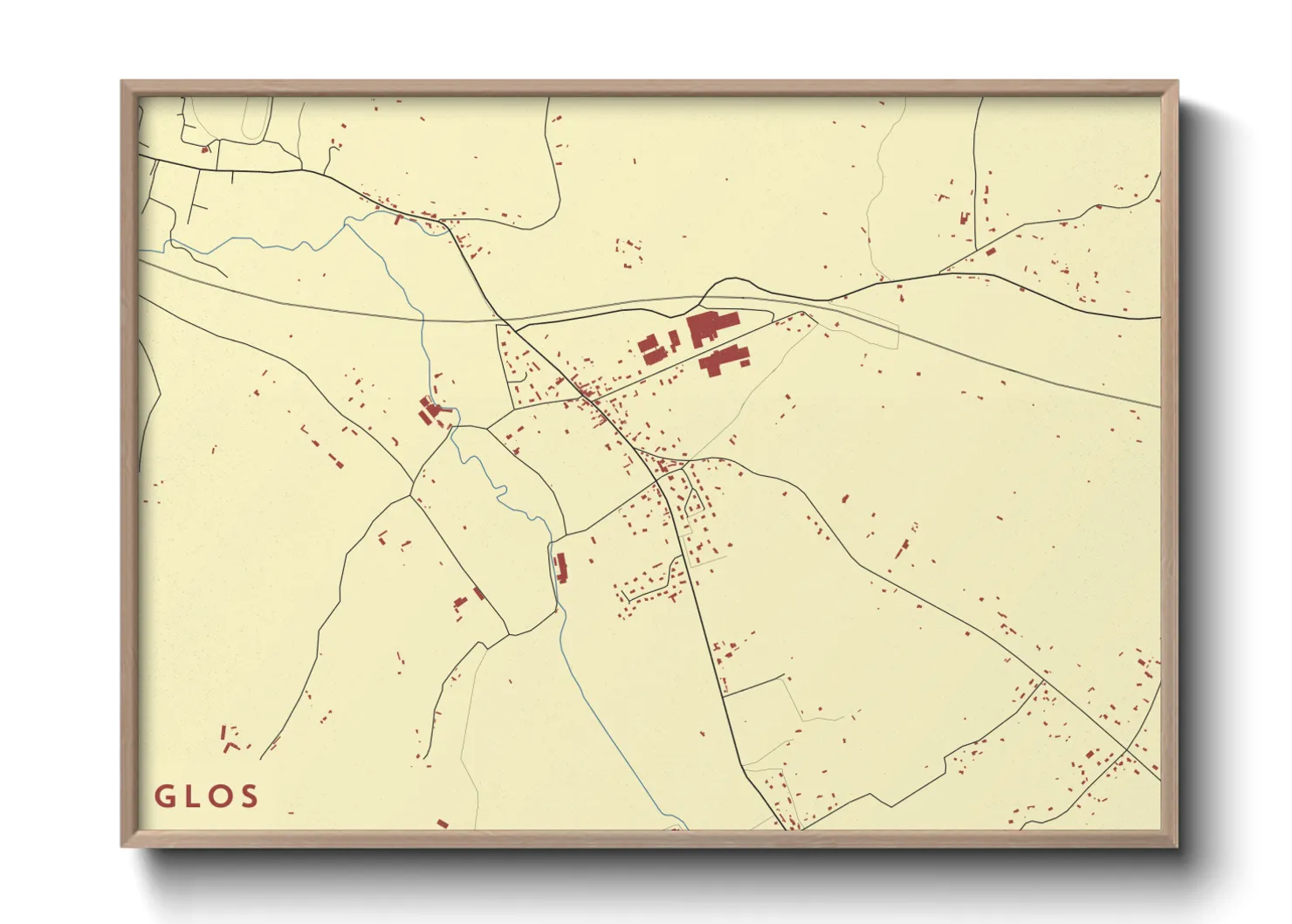 Une affiche de carte sur Glos