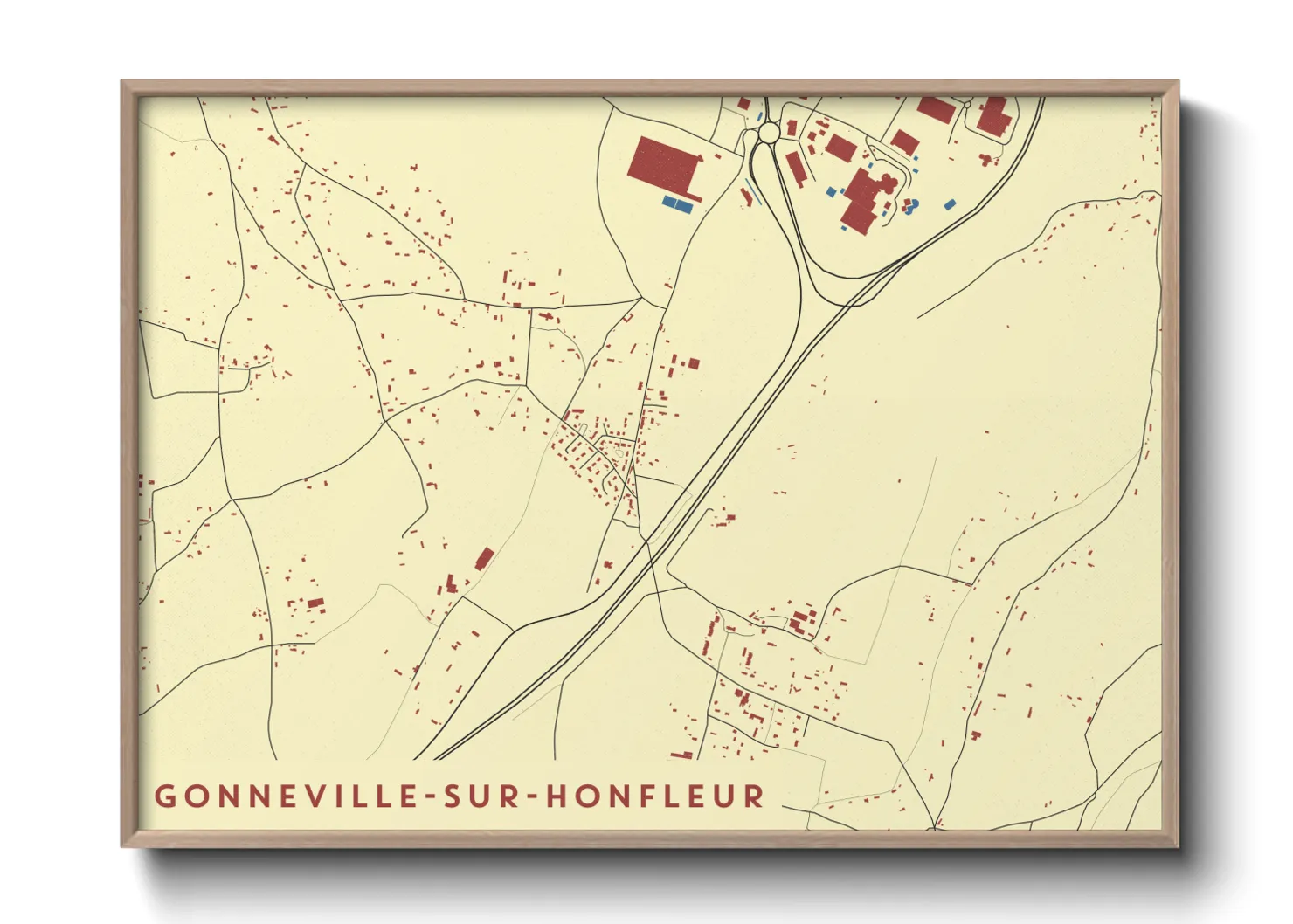 Une affiche de carte sur Gonneville-sur-Honfleur