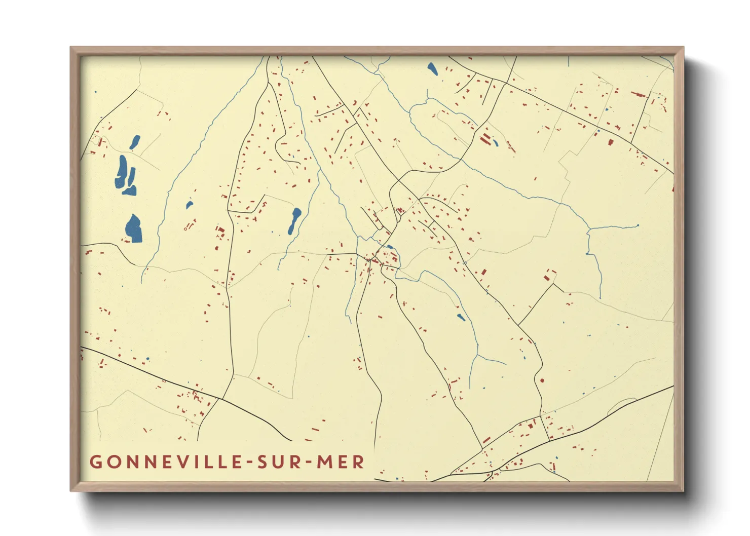 Une affiche de carte sur Gonneville-sur-Mer