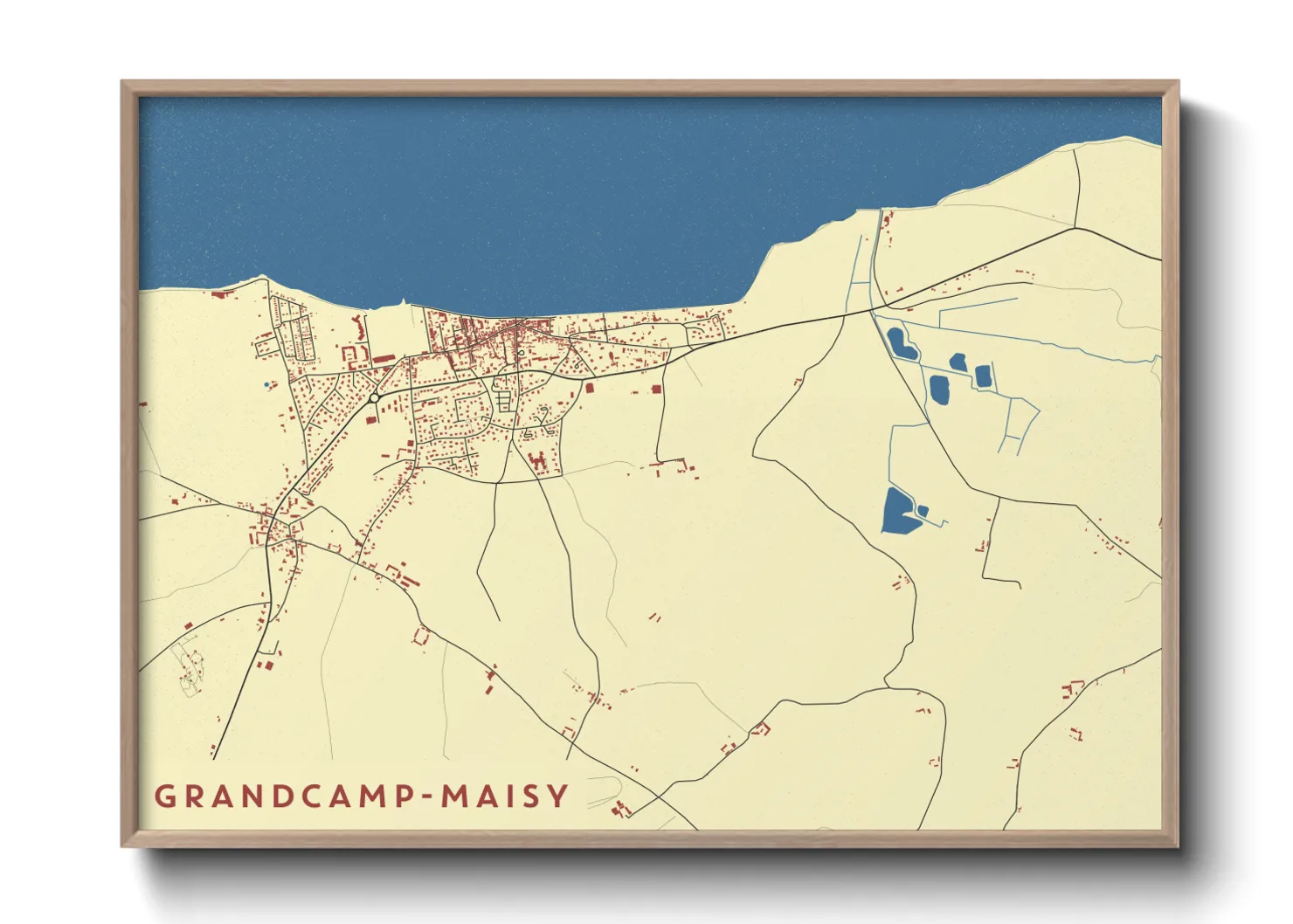 Une affiche de carte sur Grandcamp-Maisy