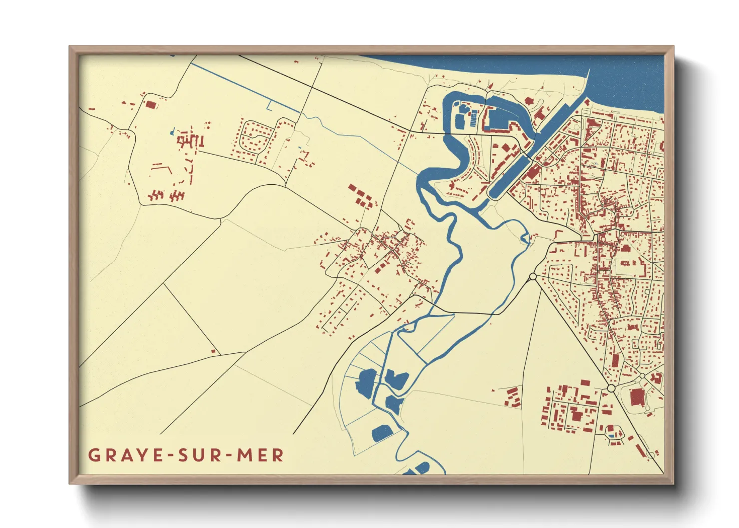Une affiche de carte sur Graye-sur-Mer
