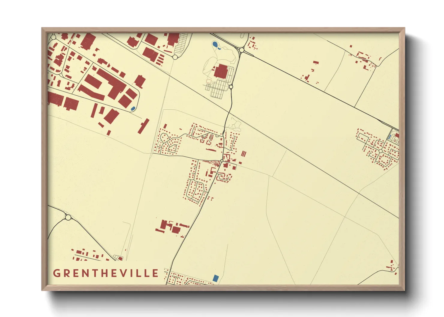 Une affiche de carte sur Grentheville