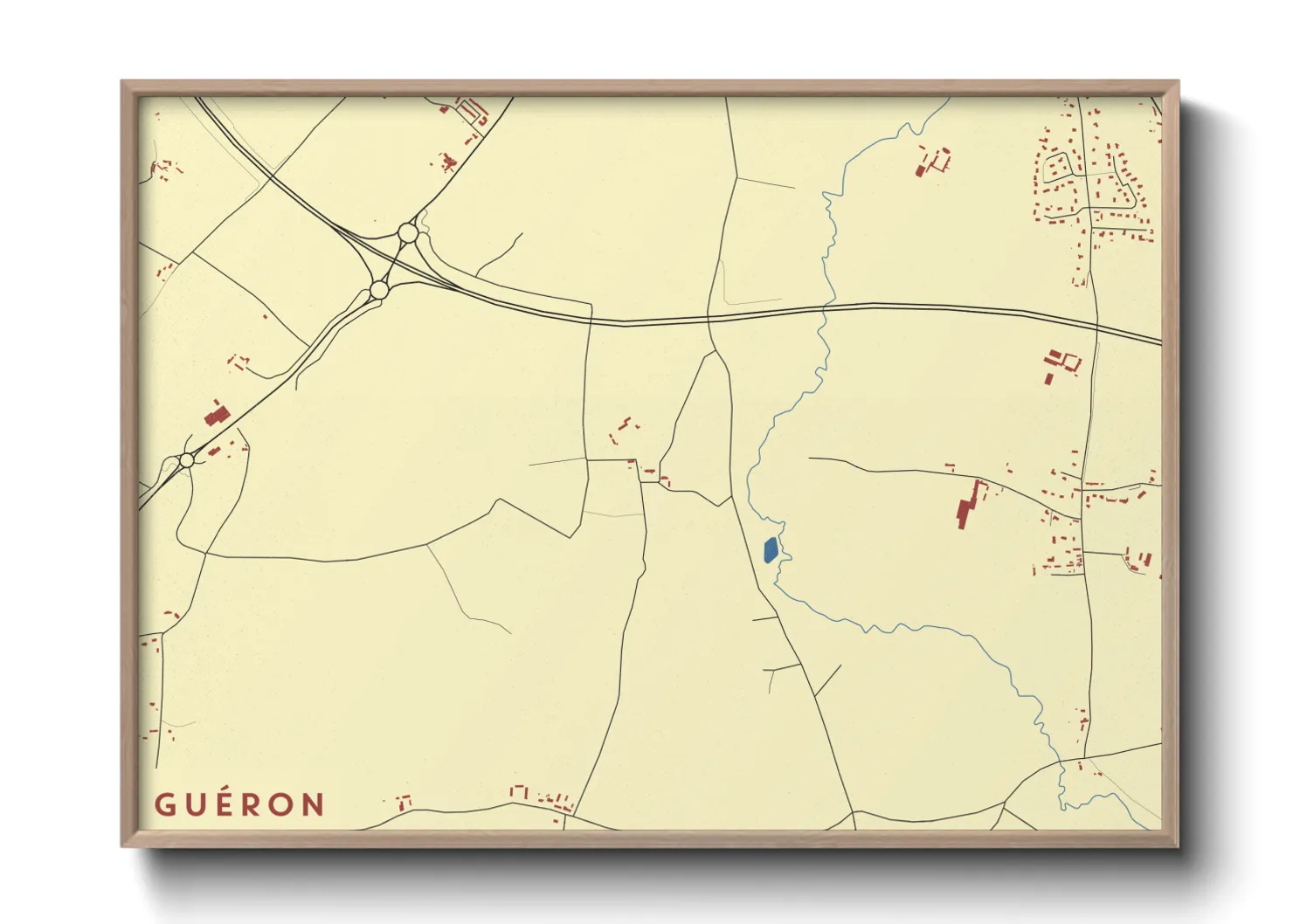 Une affiche de carte sur Guéron