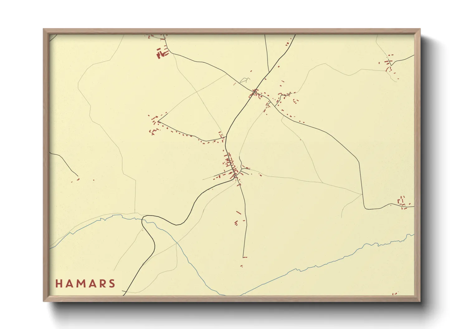 Une affiche de carte sur Hamars