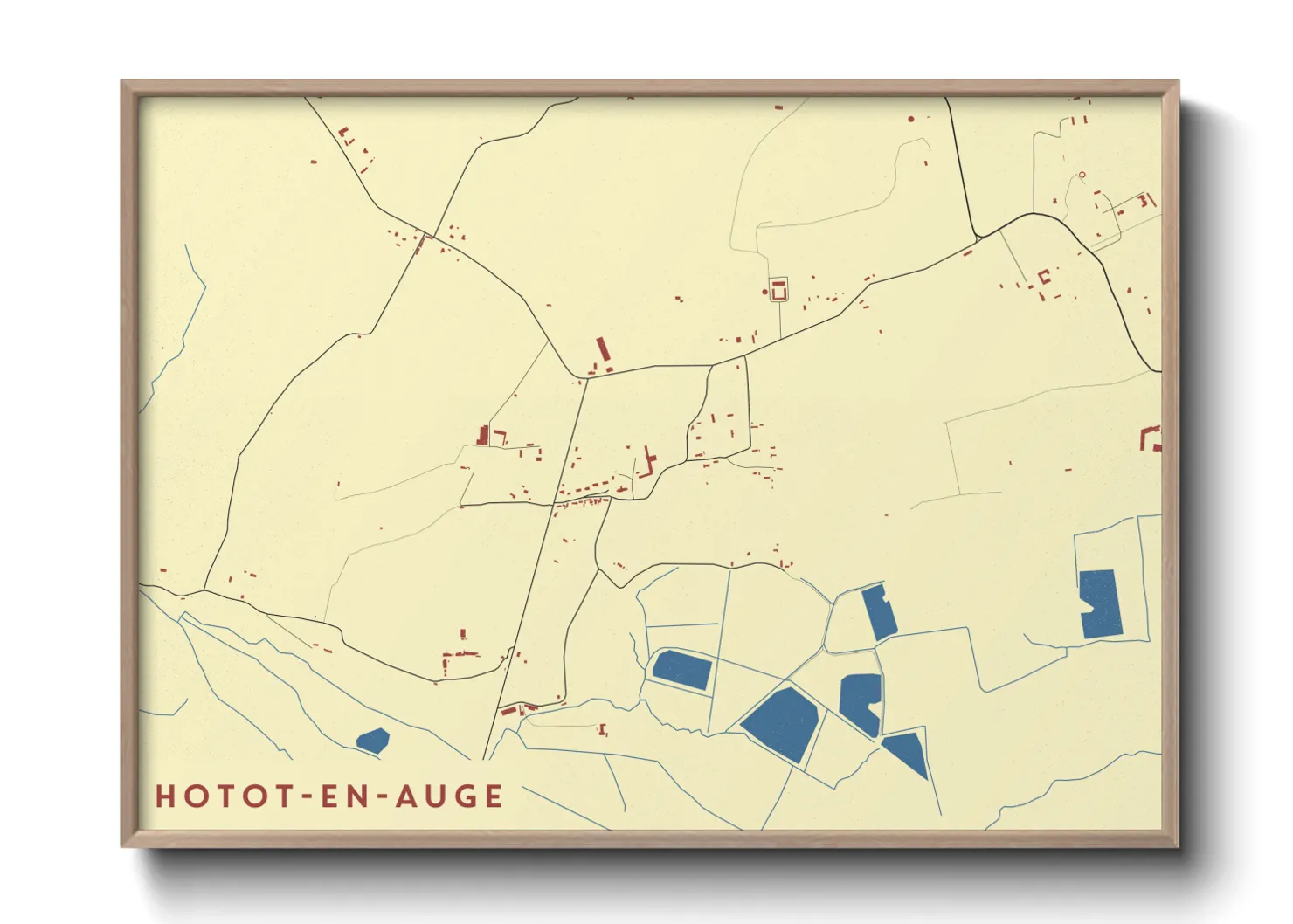 Une affiche de carte sur Hotot-en-Auge