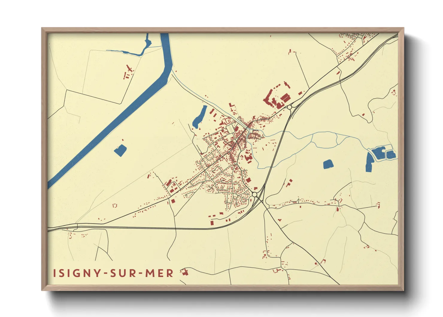 Une affiche de carte sur Isigny-sur-Mer
