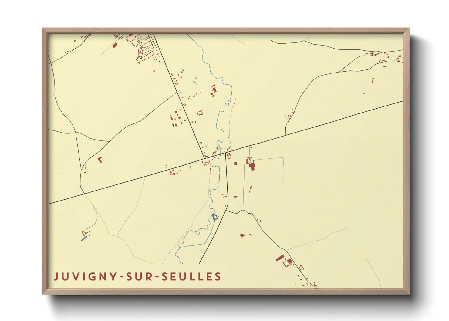 Une affiche de carte sur Juvigny-sur-Seulles