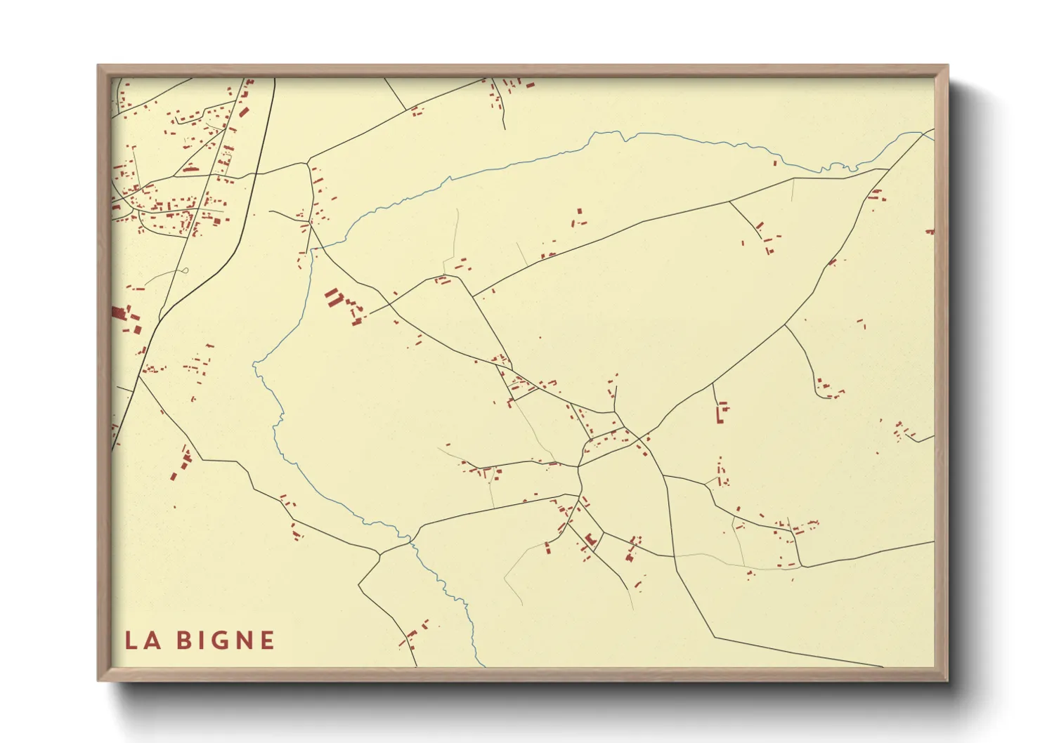 Une affiche de carte sur La Bigne