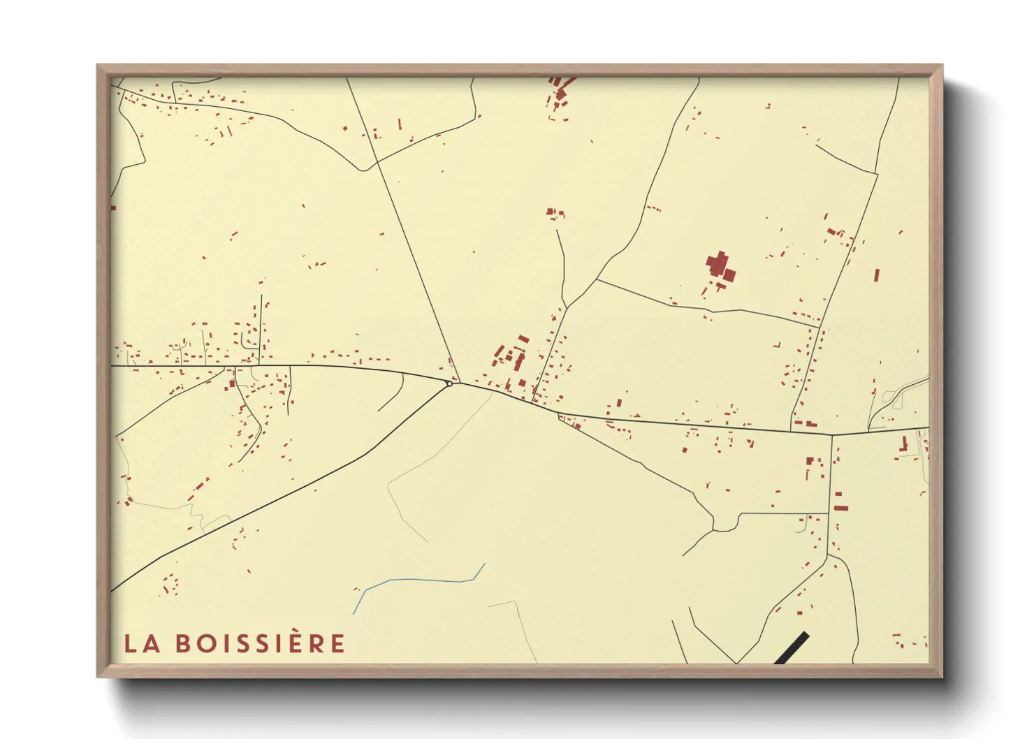 Une affiche de carte sur La Boissière
