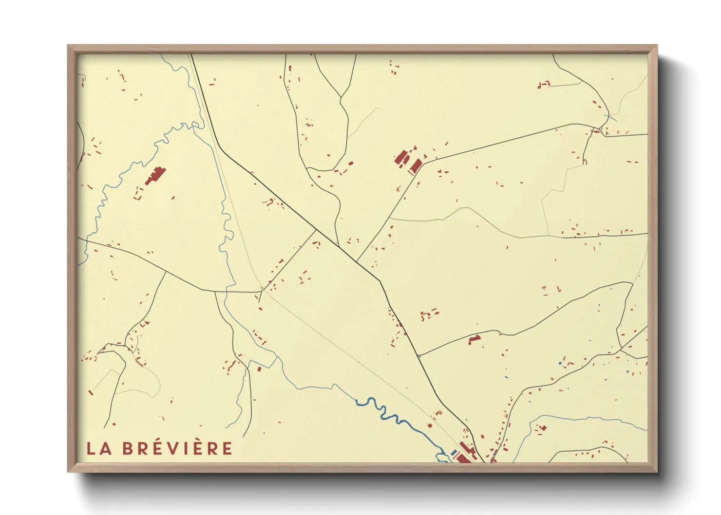 Une affiche de carte sur La Brévière