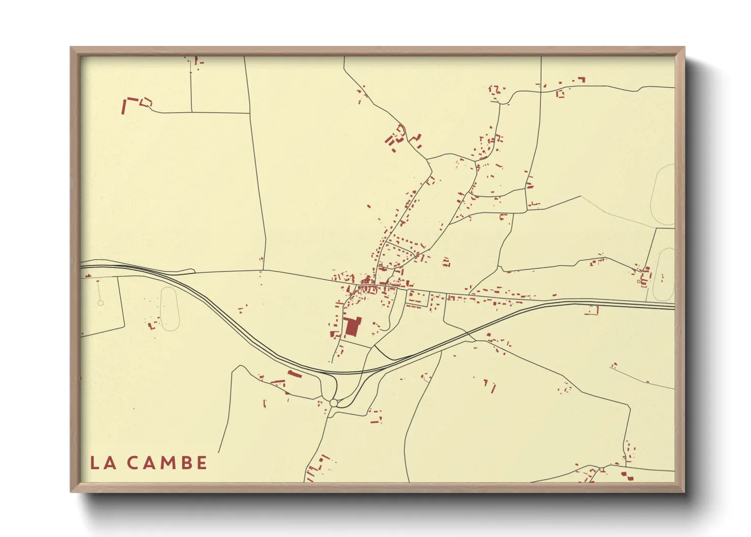 Une affiche de carte sur La Cambe