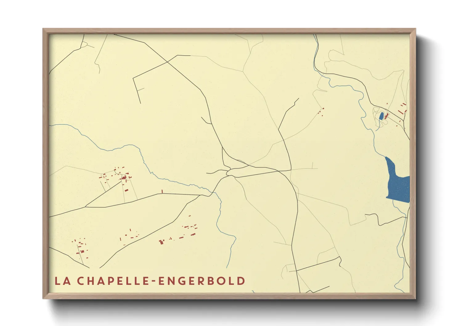 Une affiche de carte sur La Chapelle-Engerbold