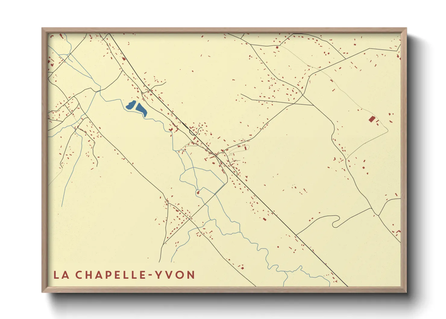 Une affiche de carte sur La Chapelle-Yvon