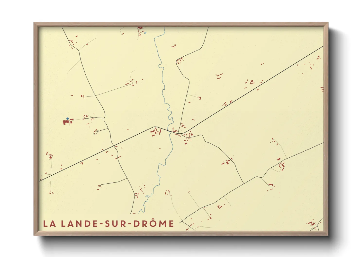 Une affiche de carte sur La Lande-sur-Drôme