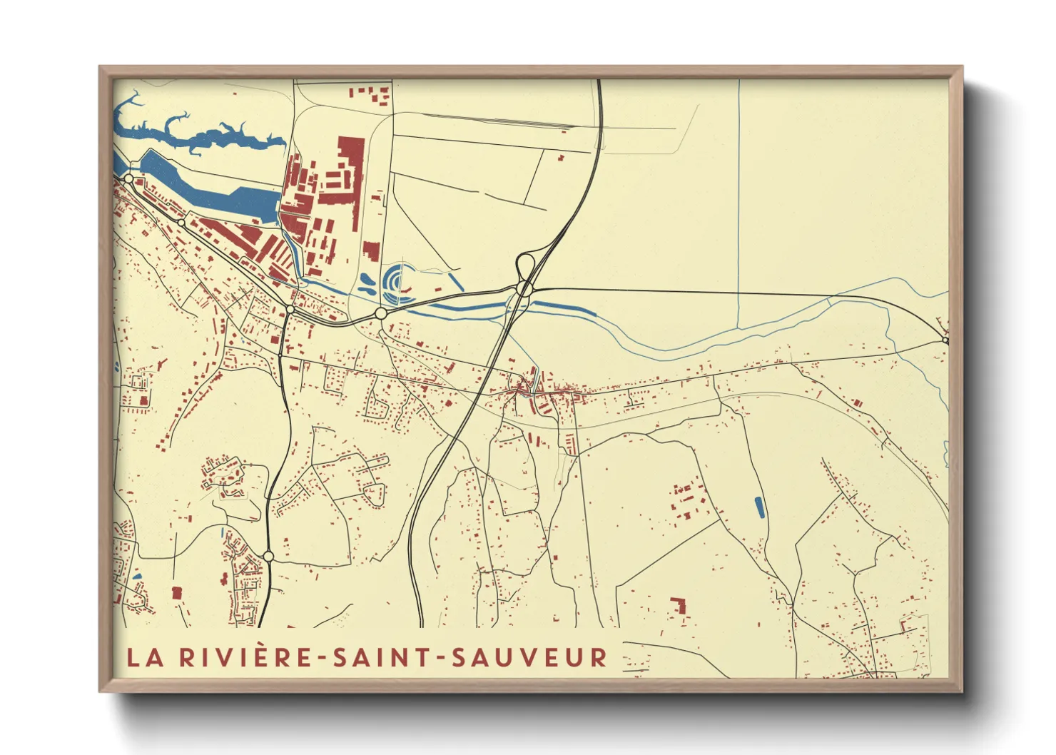 Une affiche de carte sur La Rivière-Saint-Sauveur
