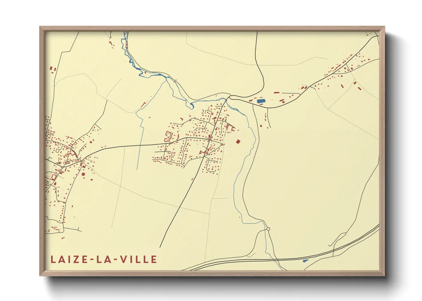 Une affiche de carte sur Laize-la-Ville