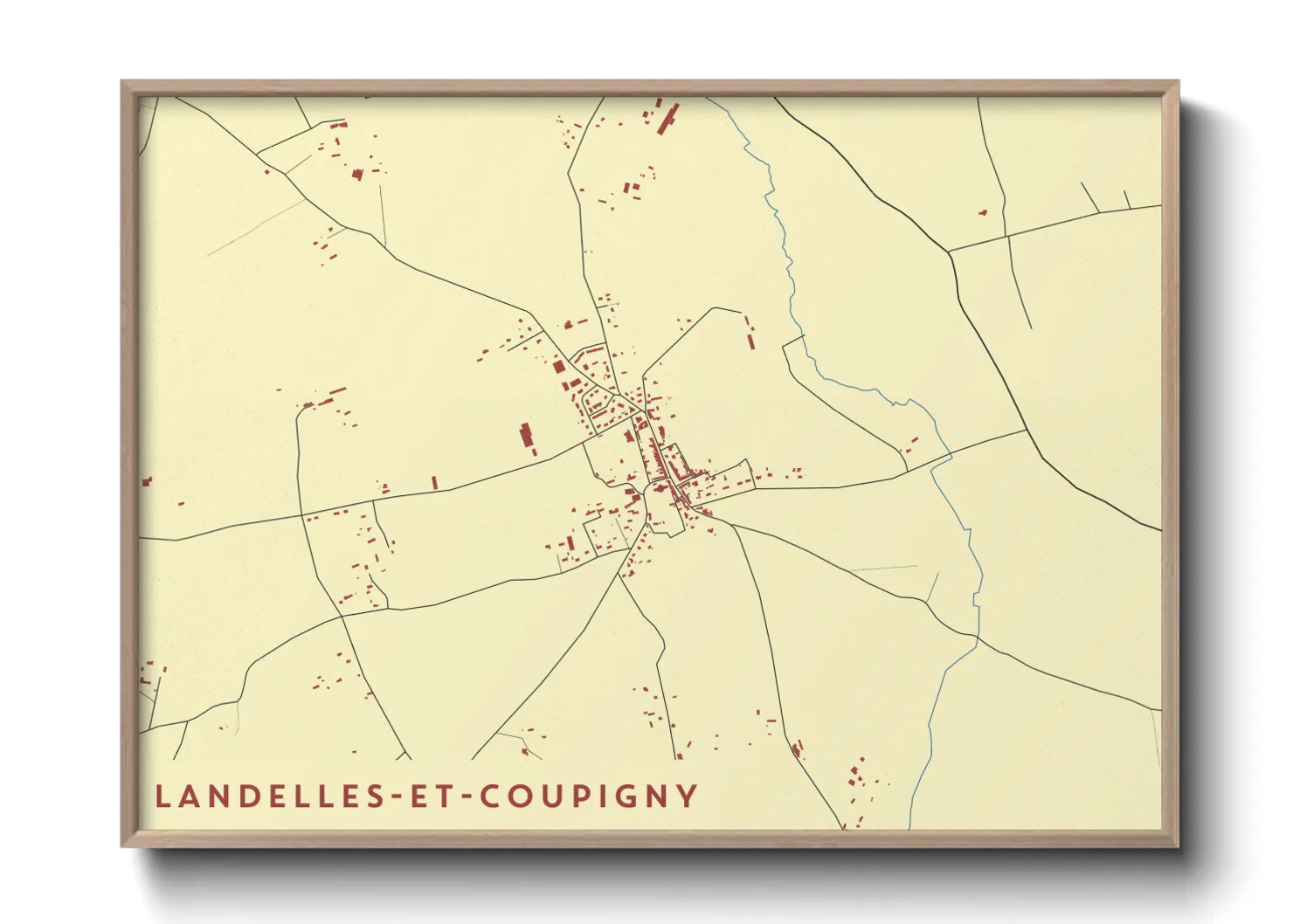 Une affiche de carte sur Landelles-et-Coupigny