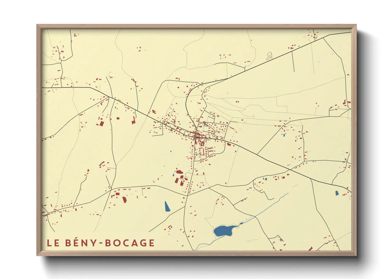Une affiche de carte sur Le Bény-Bocage