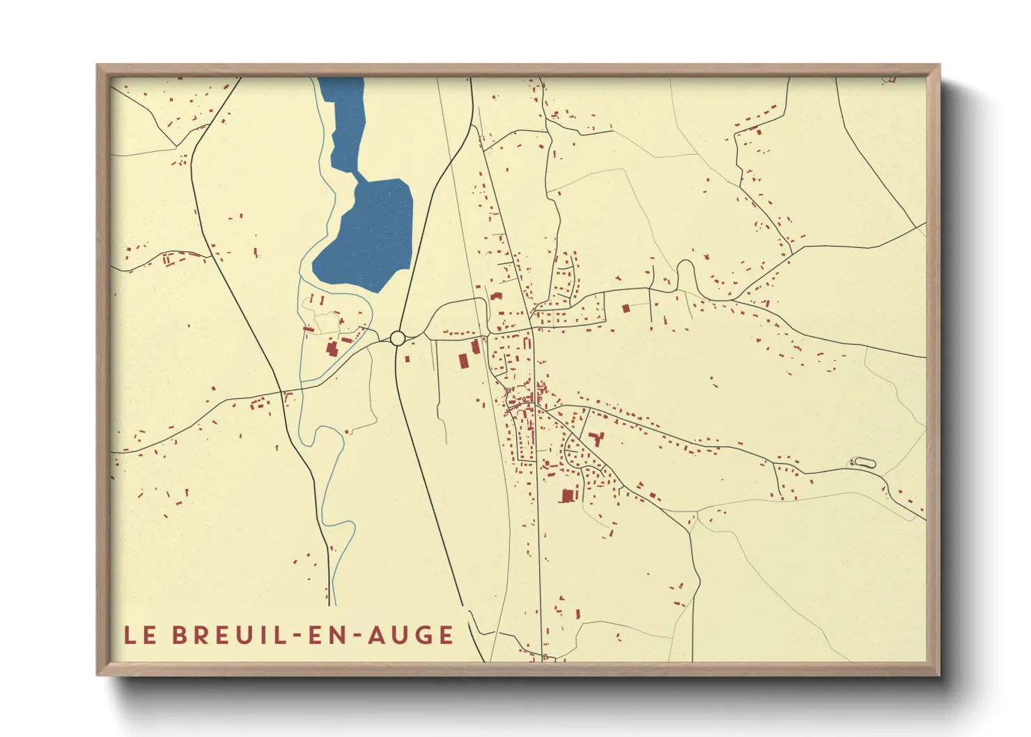 Une affiche de carte sur Le Breuil-en-Auge