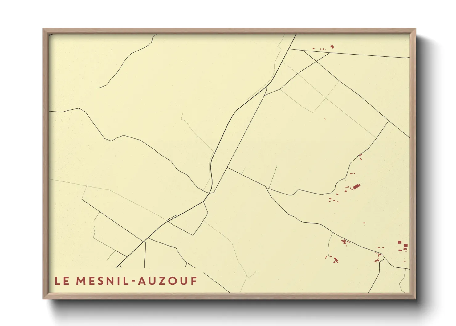 Une affiche de carte sur Le Mesnil-Auzouf