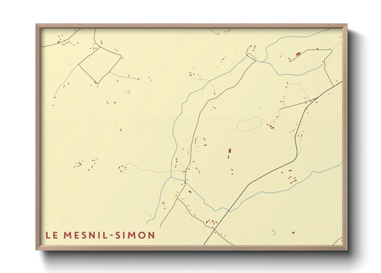 Une affiche de carte sur Le Mesnil-Simon