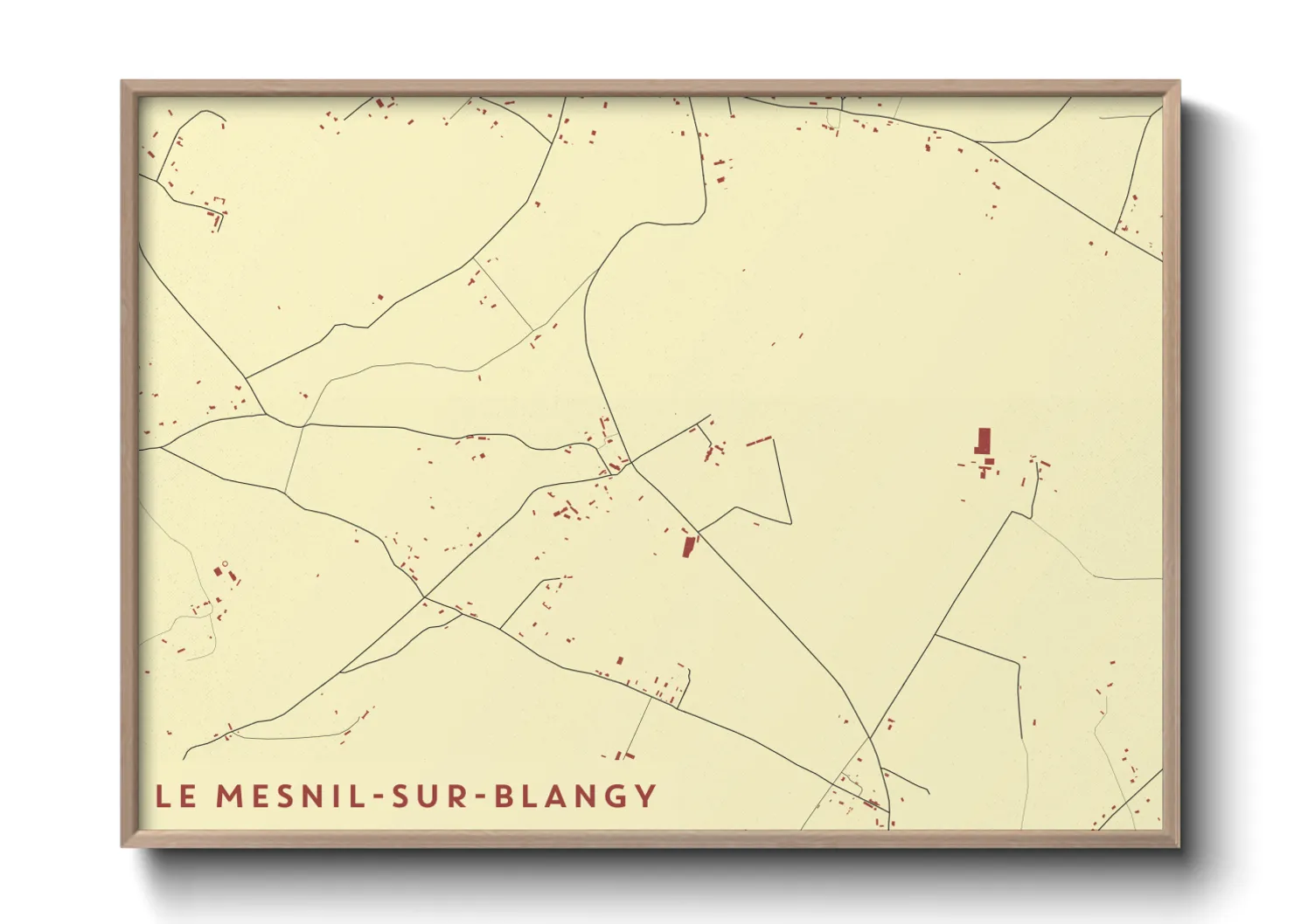 Une affiche de carte sur Le Mesnil-sur-Blangy