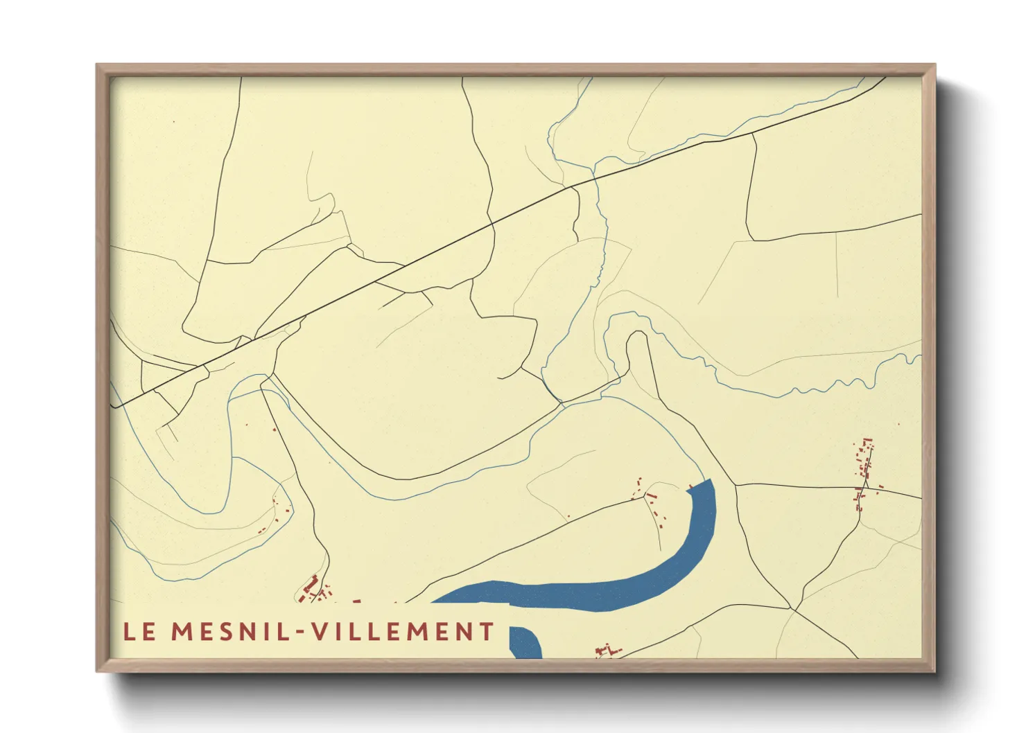 Une affiche de carte sur Le Mesnil-Villement