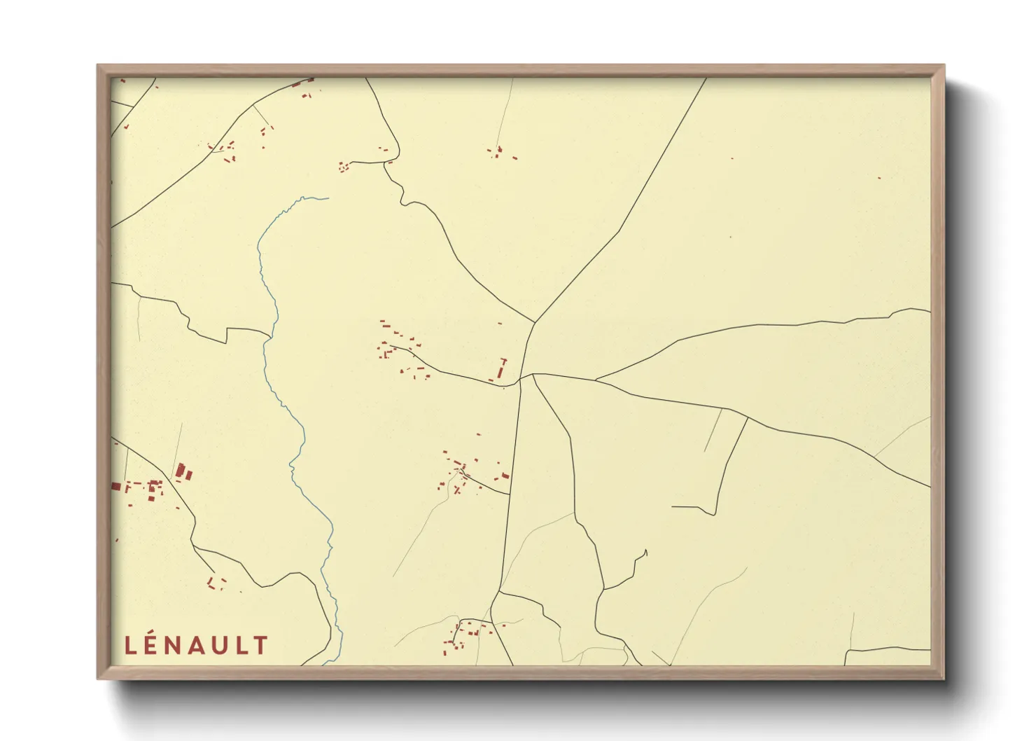 Une affiche de carte sur Lénault
