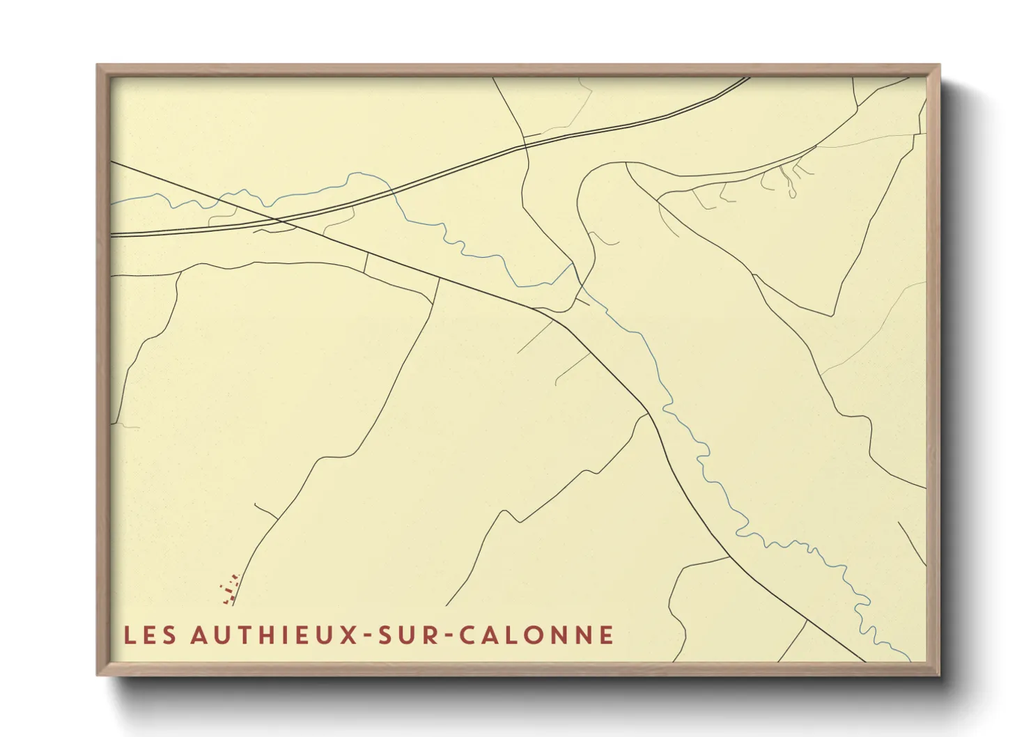 Une affiche de carte sur Les Authieux-sur-Calonne