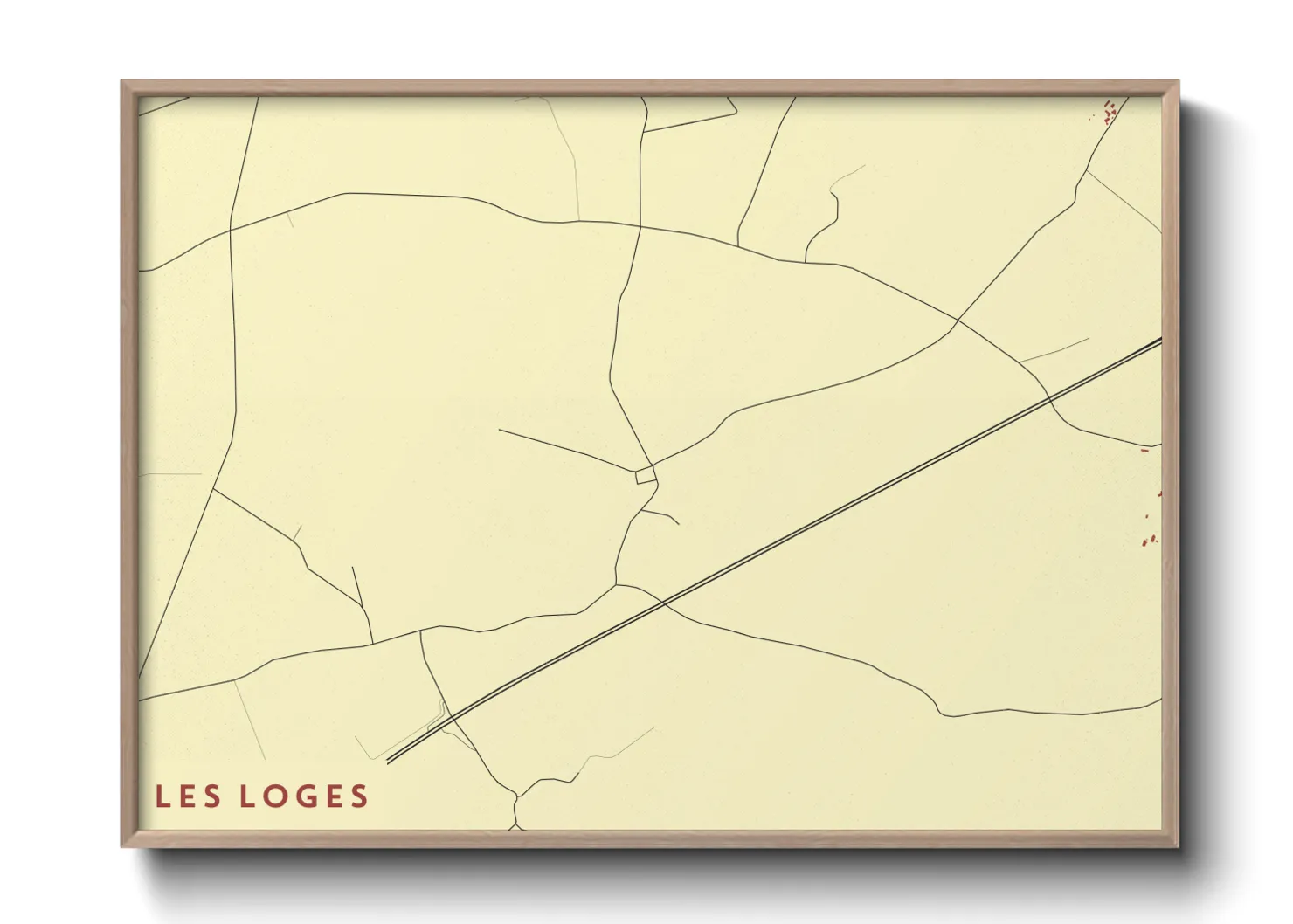 Une affiche de carte sur Les Loges