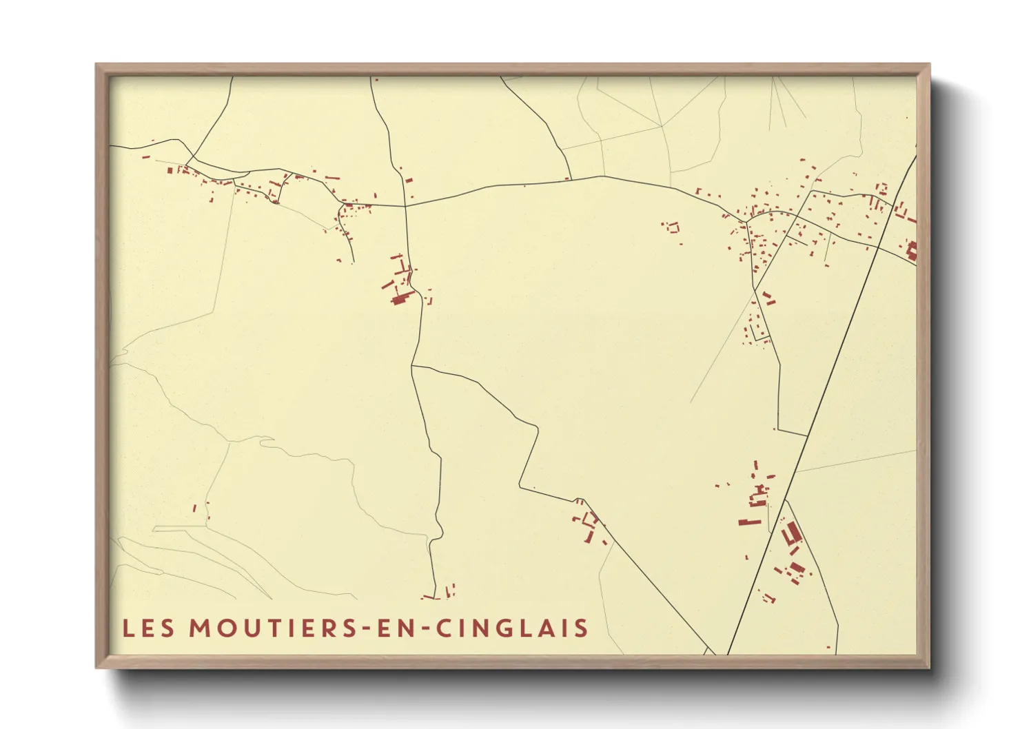 Une affiche de carte sur Les Moutiers-en-Cinglais