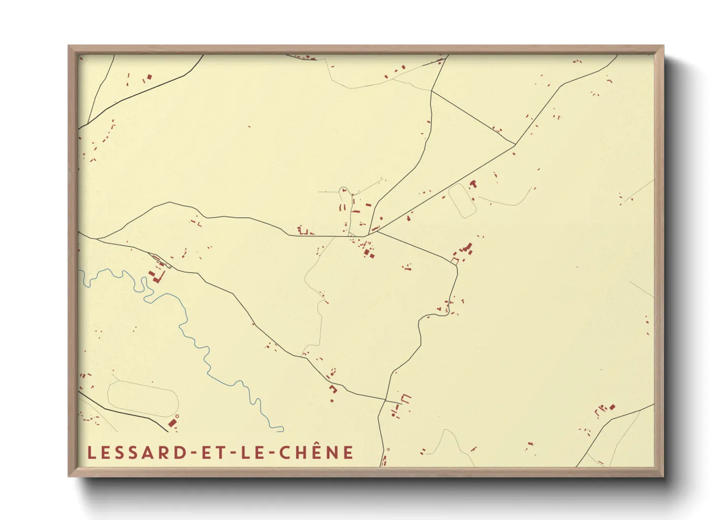 Une affiche de carte sur Lessard-et-le-Chêne
