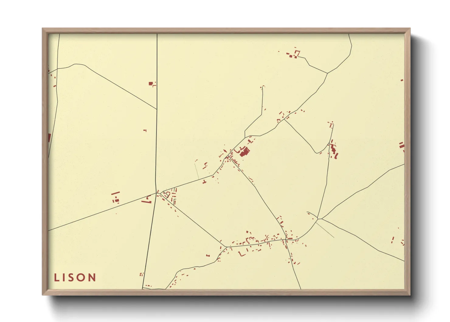 Une affiche de carte sur Lison