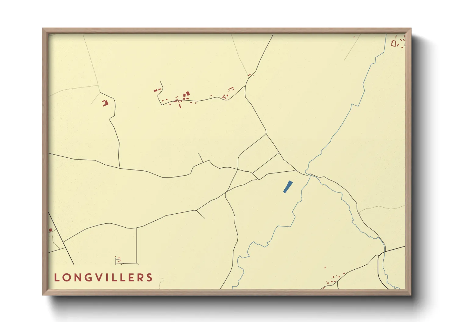 Une affiche de carte sur Longvillers