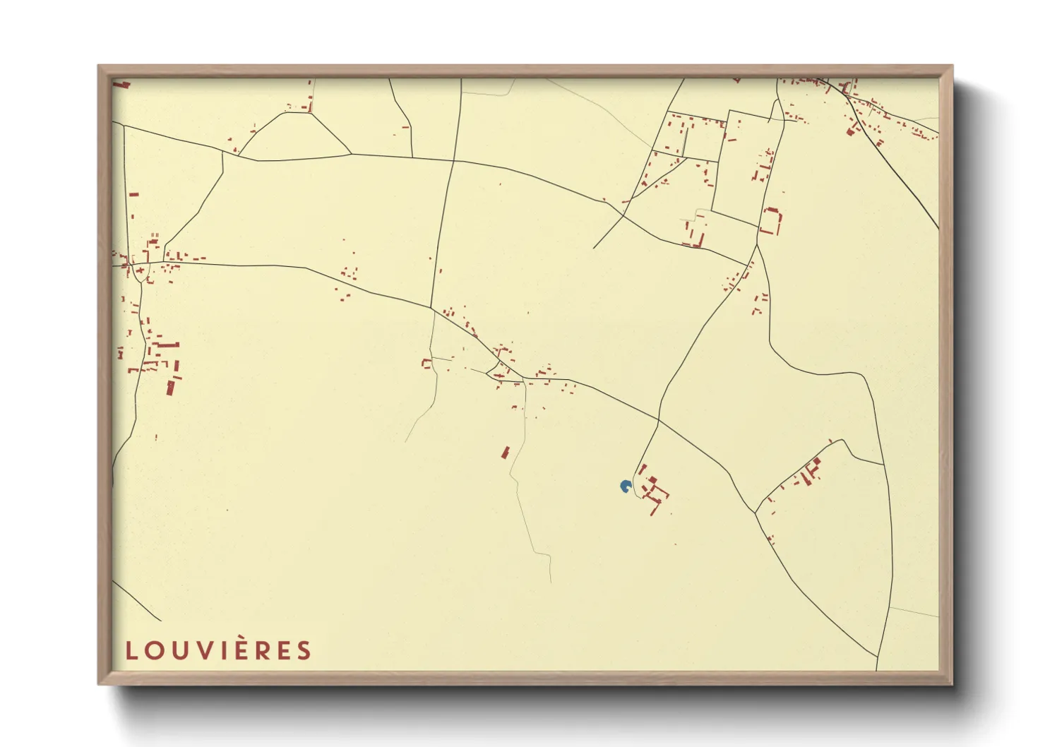 Une affiche de carte sur Louvières