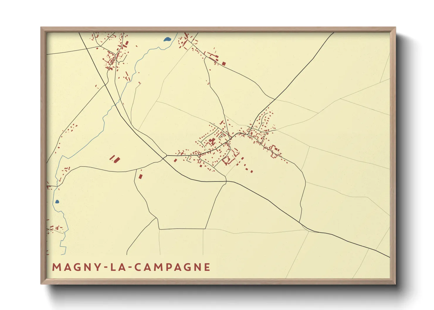 Une affiche de carte sur Magny-la-Campagne