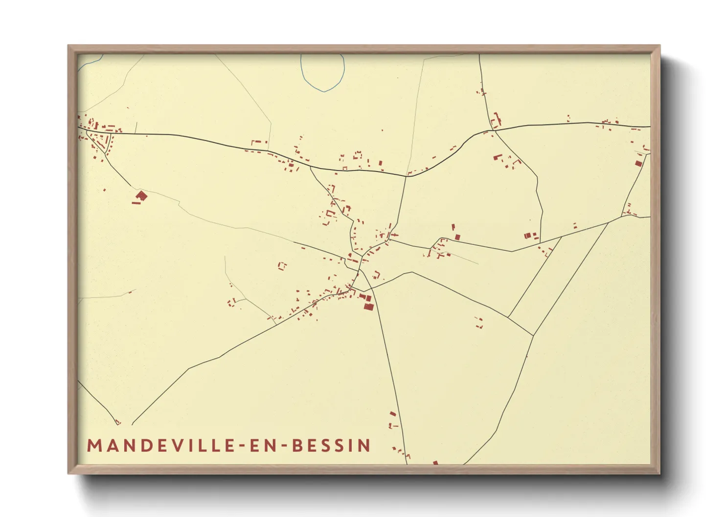Une affiche de carte sur Mandeville-en-Bessin
