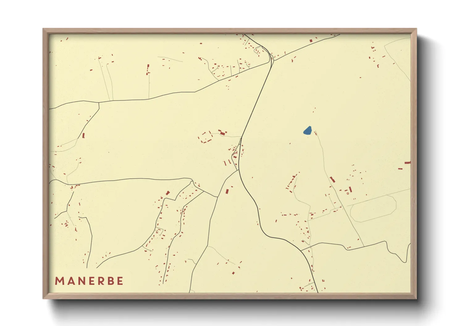 Une affiche de carte sur Manerbe