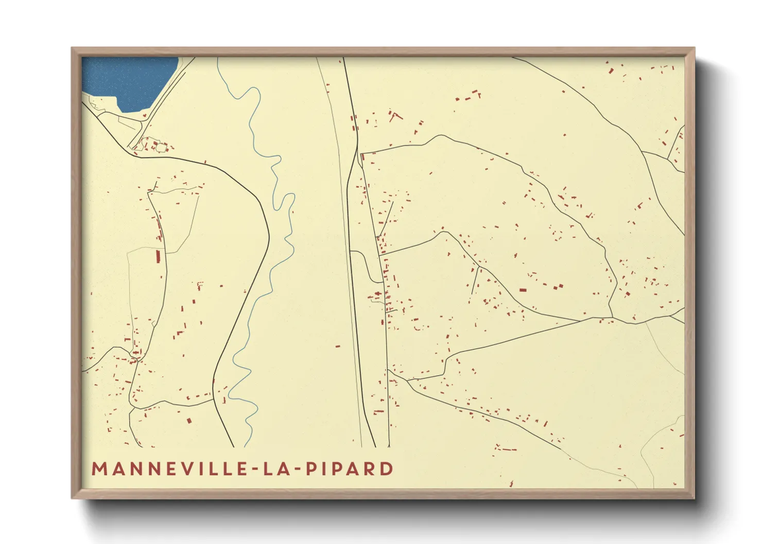 Une affiche de carte sur Manneville-la-Pipard