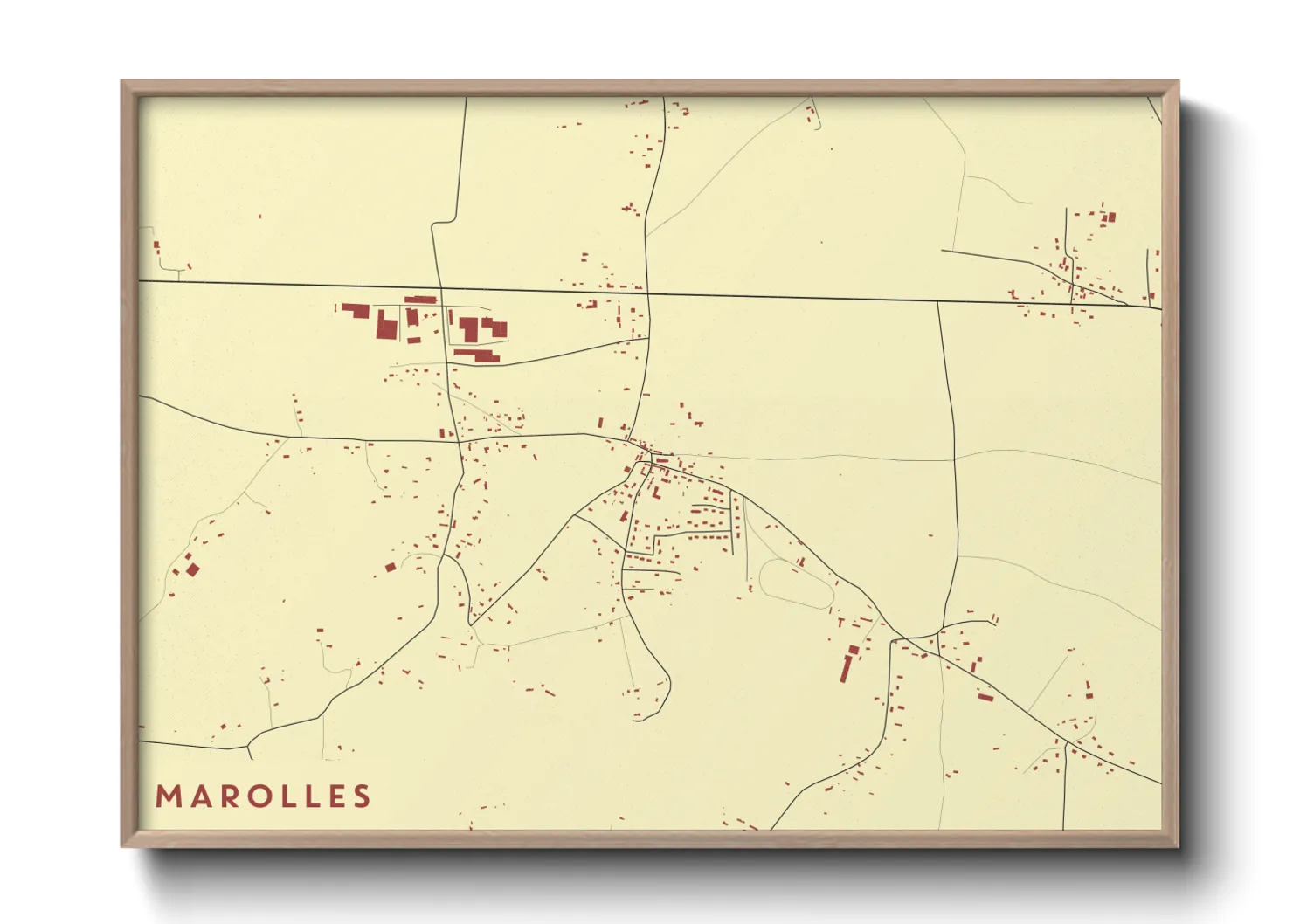 Une affiche de carte sur Marolles