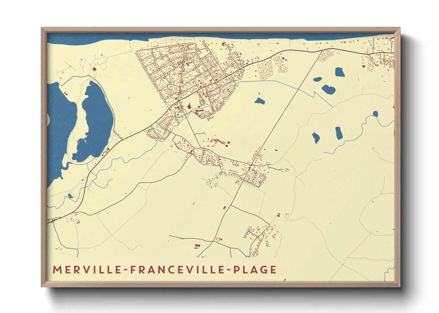 Une affiche de carte sur Merville-Franceville-Plage