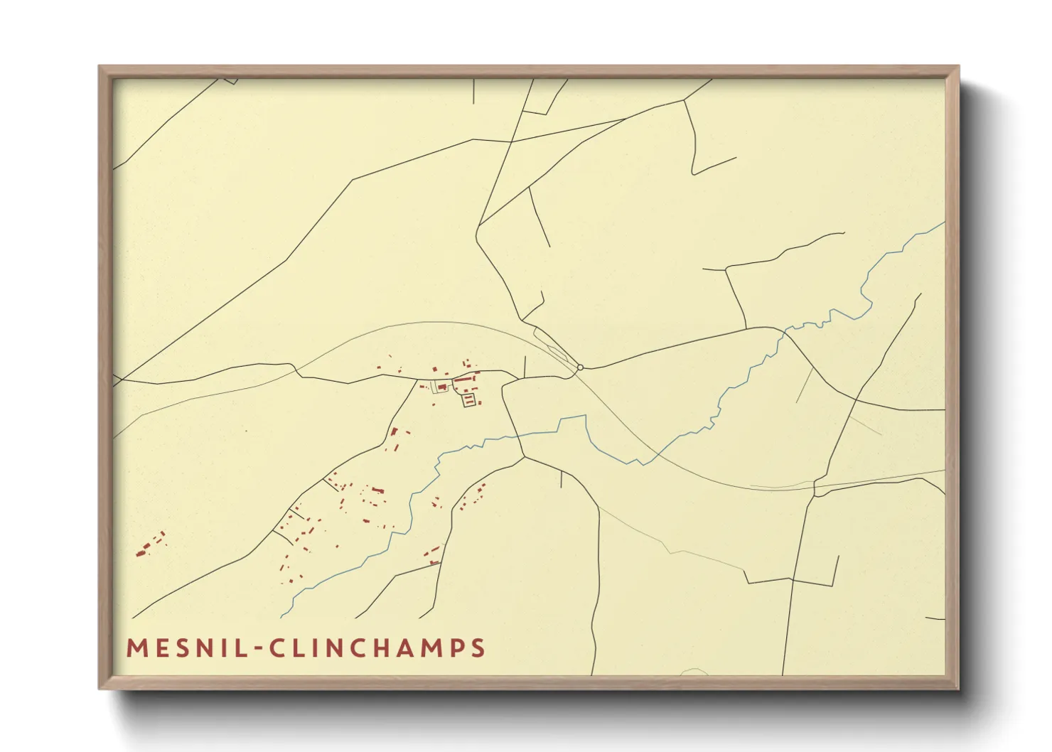 Une affiche de carte sur Mesnil-Clinchamps