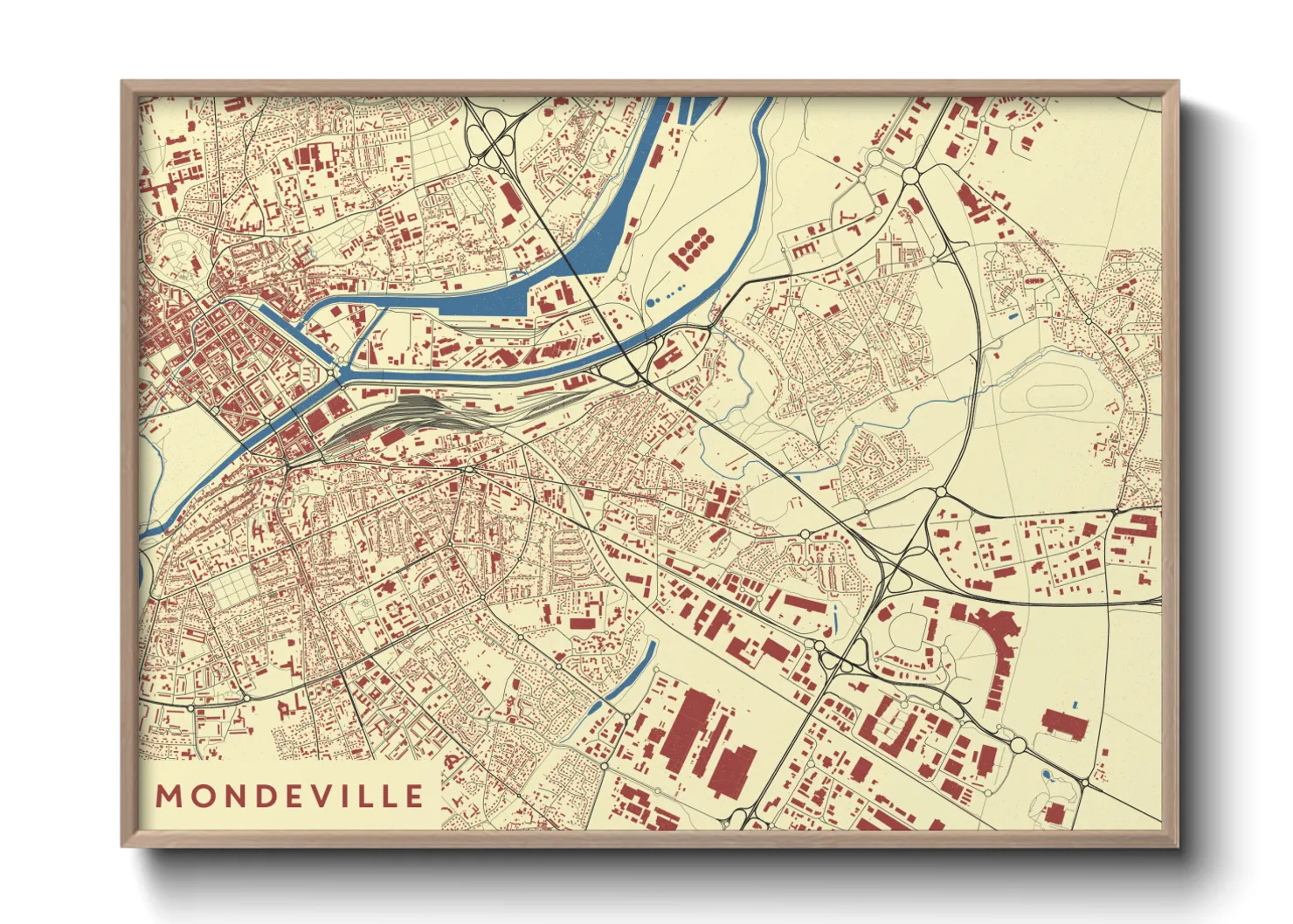 Une affiche de carte sur Mondeville