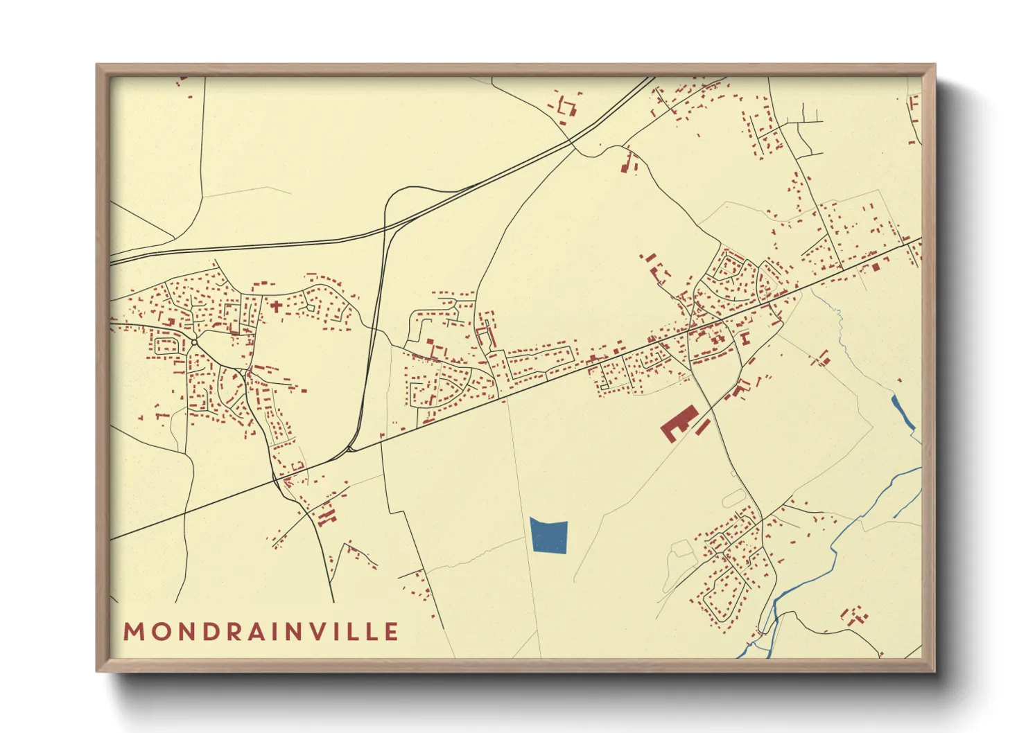 Une affiche de carte sur Mondrainville