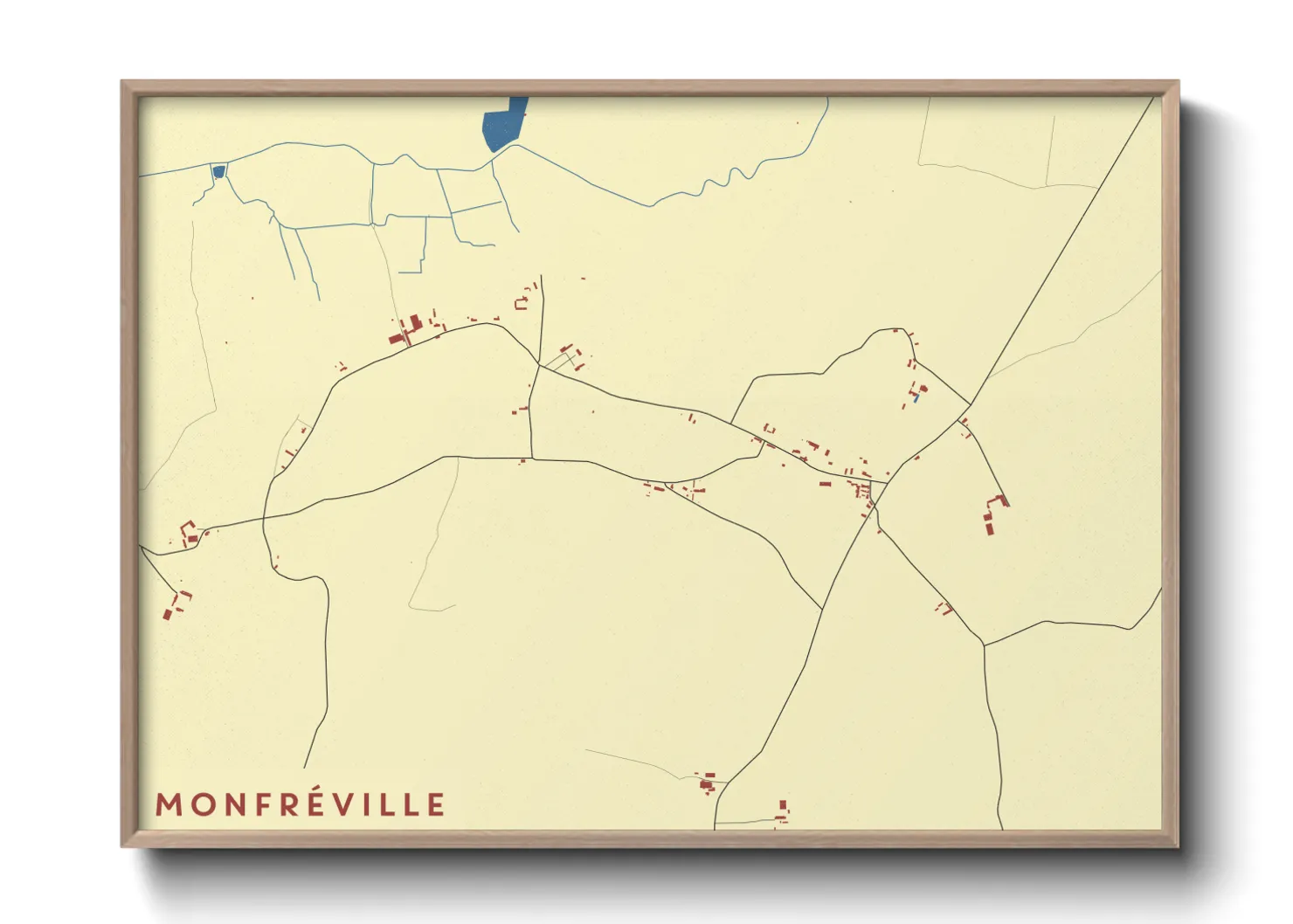 Une affiche de carte sur Monfréville