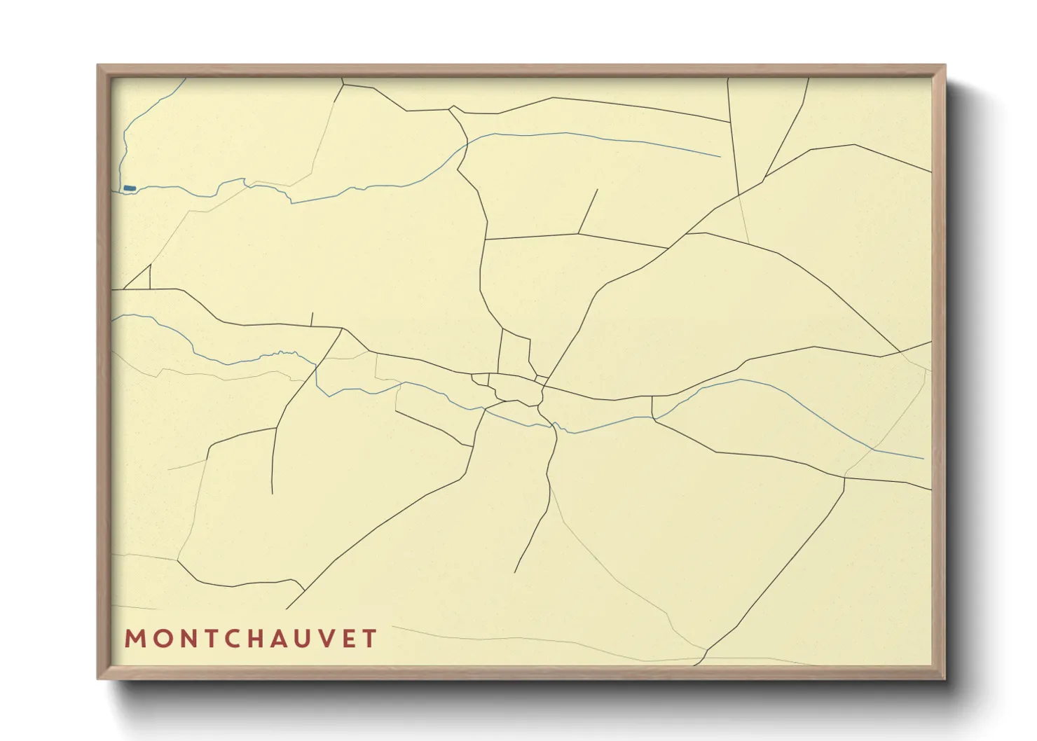 Une affiche de carte sur Montchauvet