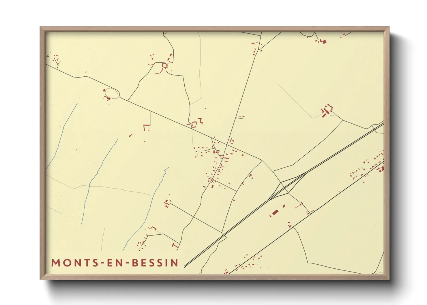 Une affiche de carte sur Monts-en-Bessin